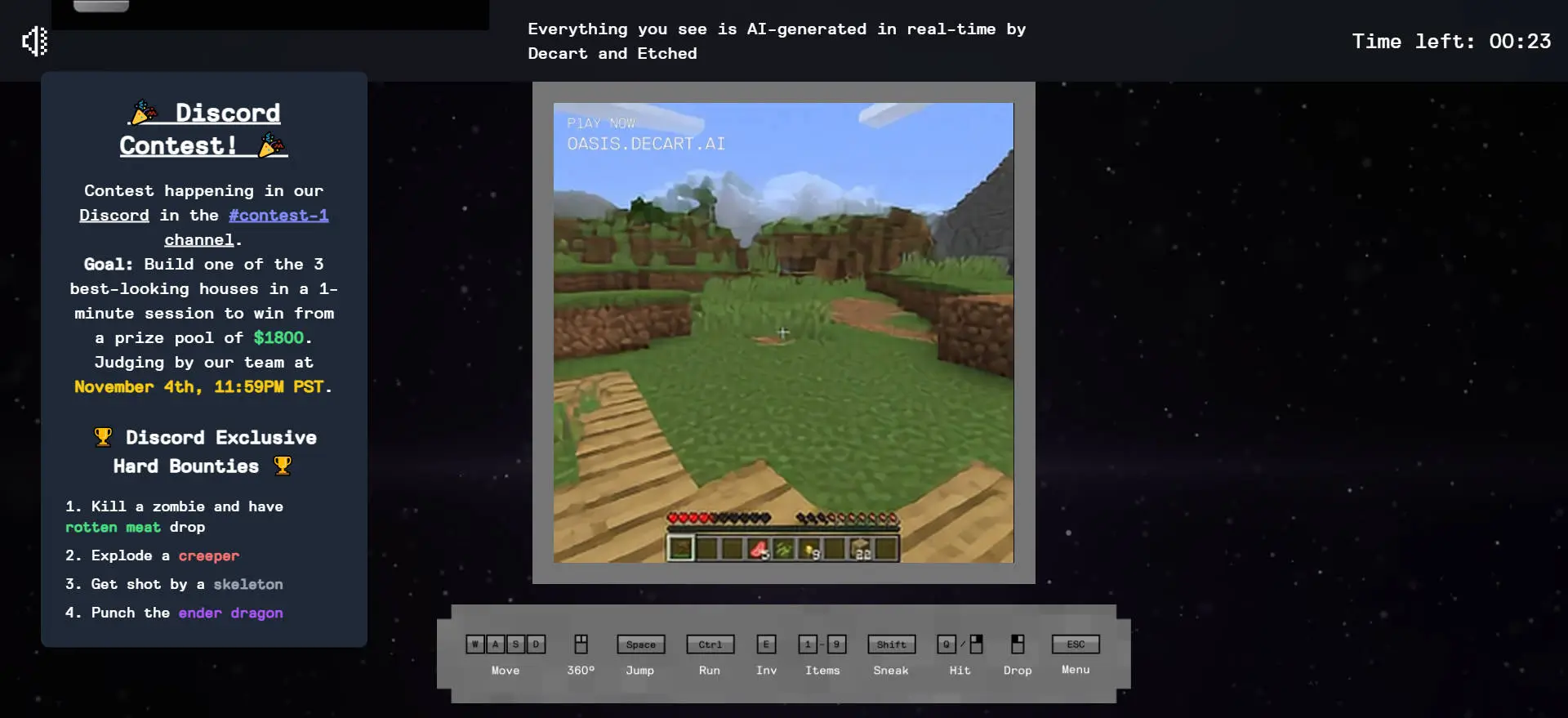 体验Oasis：大模型实时生成游戏画面