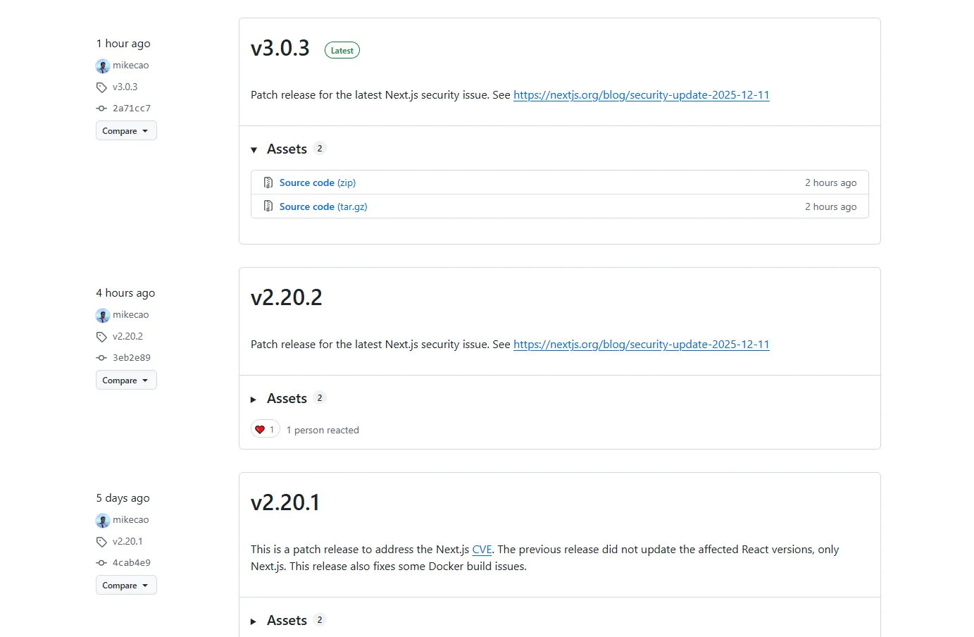 Umami近期疯狂更新，正巧是那个Next.js的高危漏洞💀