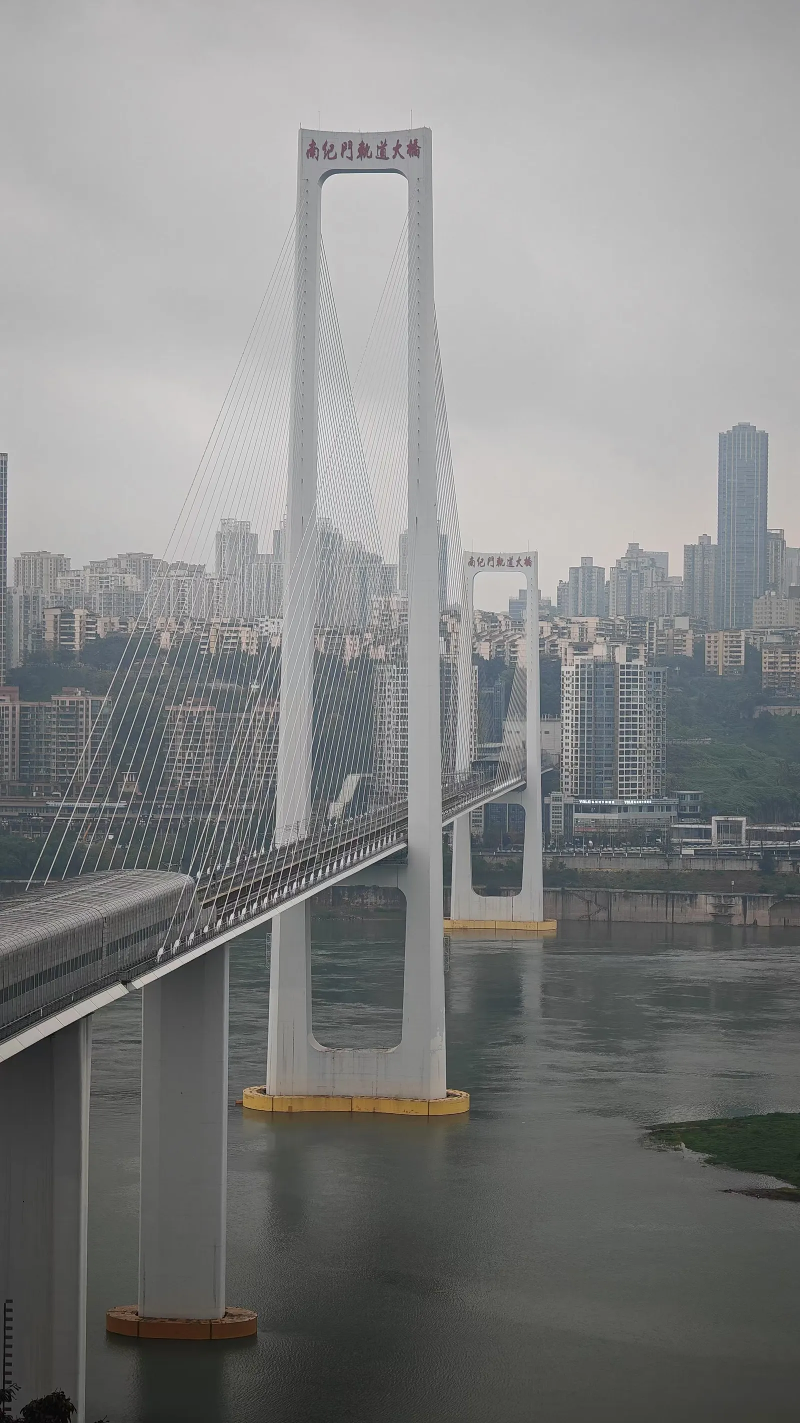 在中医学校门诊部旧址处拍的重庆大桥