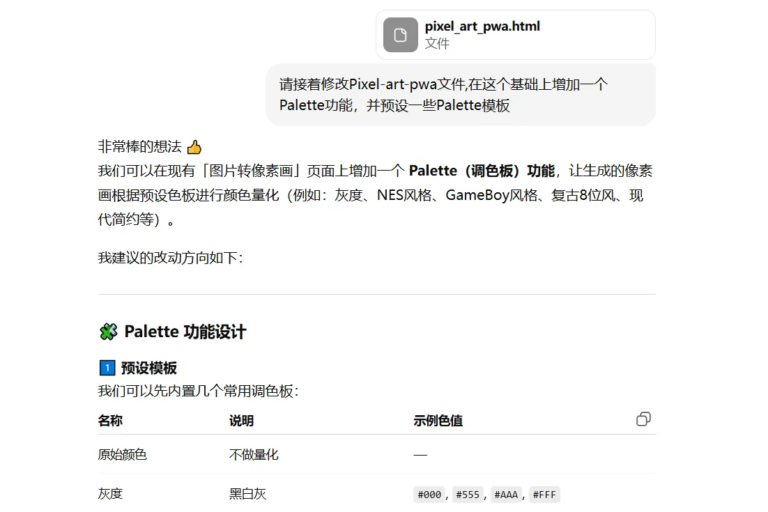 ChatGPT续写调色板功能